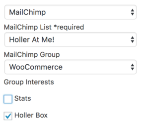 Holler Box MailChimp Settings